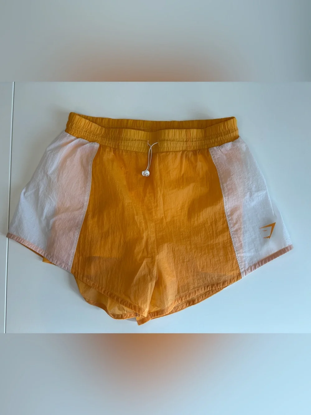 Gymshark Women’s Orange and White Athletic Shorts - Picture 2 of 11